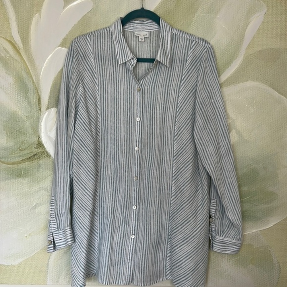 J Jill linen‎ button down blouse top
